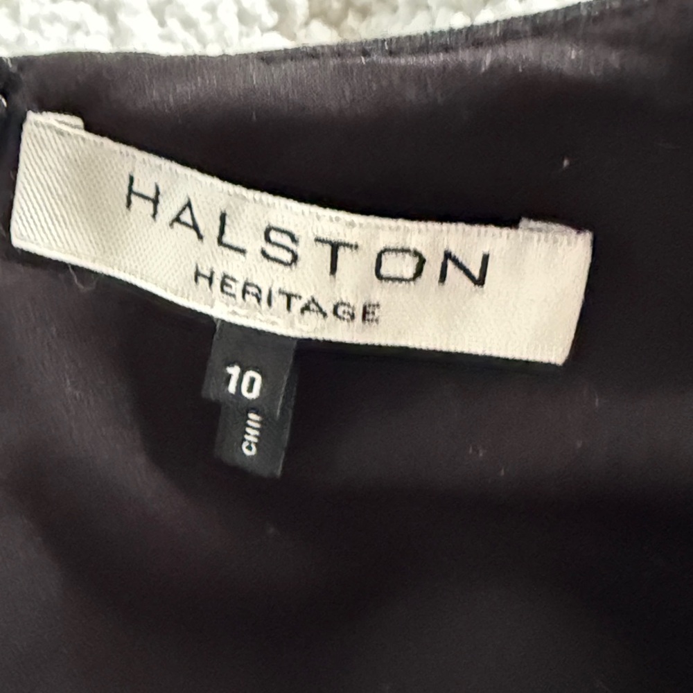 Halston Heritage Black Mini Dress 10 with Cutout Cap Sleeve Turn-lock Cocktail - Picture 6 of 7